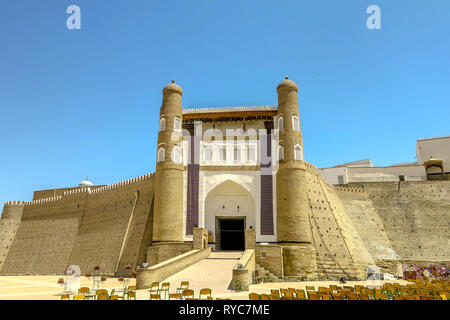 Vieille ville de Boukhara Citadelle Ark porte principale vue Entrée Banque D'Images