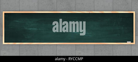 Grand tableau noir et la craie sur un mur de béton. Espace libre pour écrire. L'enseignement de l'université et l'école. Le rendu 3D Banque D'Images