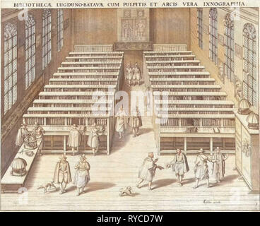 Bibliothèque de l'Université de Leyde, aux Pays-Bas, imprimer bouilloire : Willem van Swanenburg Isaacsz., Jan Cornelisz. van 't Woudt, Claes Jansz. Visscher II, 1610 et/ou 1644 Banque D'Images