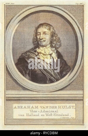 Portrait d'Abraham van der Hulst, Jacob Houbraken, 1749 - 1759 Banque D'Images