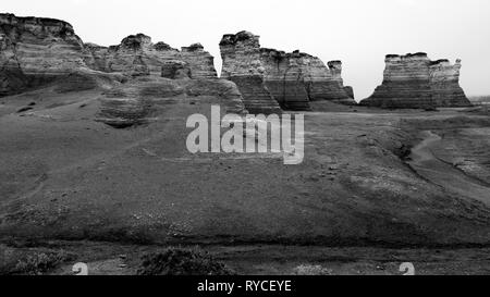 Les roches, un monument à l'échelle nationale, la formation de craie reconized l'une des Huit Merveilles du Kansas, une érosion géologique de la terre. Une fois qu'une mer intérieure double, il n Banque D'Images