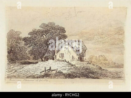Maisons sur une colline, Remigius Adrianus Haanen, 1849 Banque D'Images