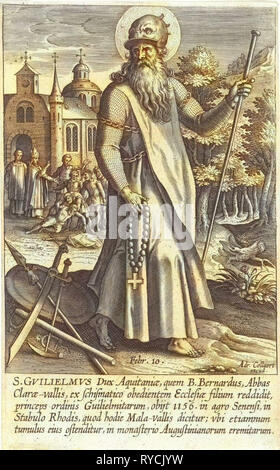 Saint Guillaume d'Aquitaine, Adriaen Collaert, 1608 Banque D'Images