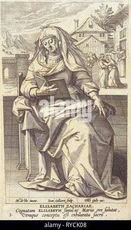 Saint Elizabeth, Jan Collaert (II), Philips Galle, Cornelis Kiliaan, 1595 - 1599 Banque D'Images