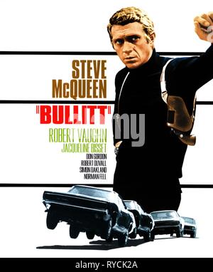 STEVE MCQUEEN AFFICHE, BULLITT, 1968 Banque D'Images
