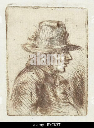 Homme avec chapeau, Jan Chalon, 1748 - 1795 Banque D'Images