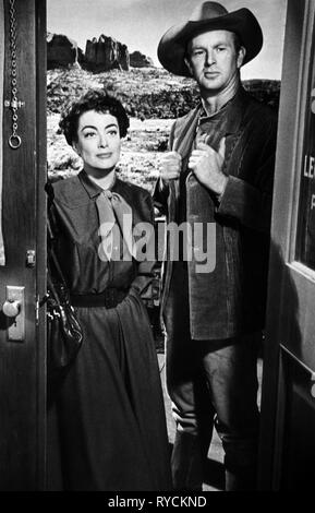 JOAN CRAWFORD, FRANK MARLOWE, JOHNNY GUITAR, 1954 Banque D'Images