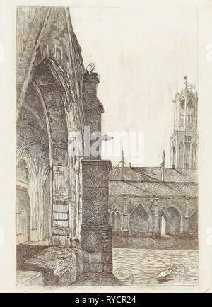 Partie d'un monastère à la Cathédrale d'Utrecht, Josef Hoevenaar, 1850 - 1926 Banque D'Images