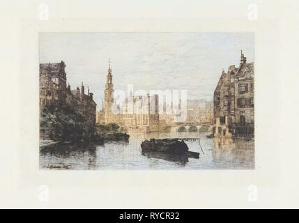 Voir la tour à Amsterdam, Pays-Bas, Johan Greive, 1847 - 1891 Banque D'Images