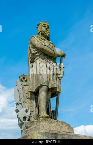 Statue de robert le Bruce au château de Stirling, Stirlingshire, Scotland, UK Banque D'Images