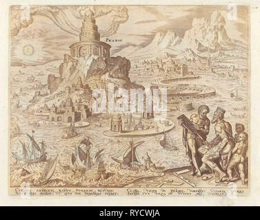 Phare d'Alexandrie, Philips Galle, Junius Hadrianus, 1572 Banque D'Images