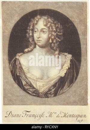 Portrait de Françoise Athénaïs de Rochechouart, imprimer bouilloire : Jacob Gole, 1670 - 1724 Banque D'Images