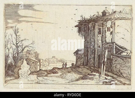 Ruine avec colonnes corinthiennes, Willem de Nieulandt II, anonyme, 1594-1685 Banque D'Images