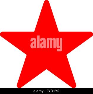 Star icône - red simple, 5 arrondi souligné, isolé - vector illustration Illustration de Vecteur