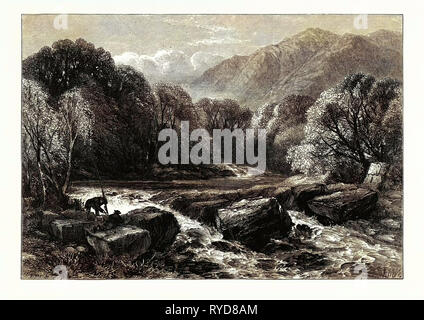 Sur la rivière Lledr, une rivière dans le Nord du Pays de Galles et le deuxième grand affluent de la rivière Conwy. UK Banque D'Images