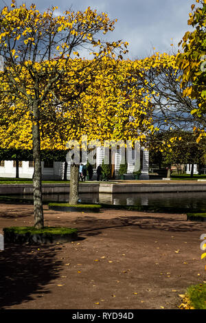 Petergof, Saint-Pétersbourg, Russie - le 28 juin 2017 : Architecture à Petergof, interurbain dans le cadre de la municipalité du district de Petrodvorets de la ville de fed Banque D'Images