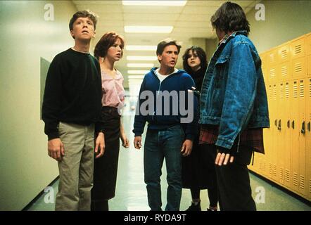 ANTHONY MICHAEL HALL, MOLLY RINGWALD, Emilio Estevez, ALLY SHEEDY, JUDD NELSON, le Breakfast Club, 1985 Banque D'Images