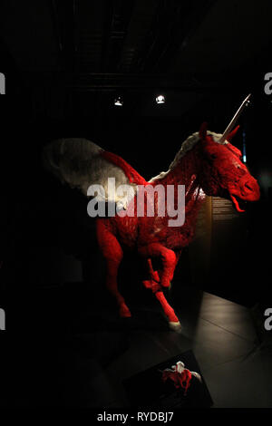 Les images du corps à l'plastinates mondes Menschen Museum Berlin. Une licorne Banque D'Images