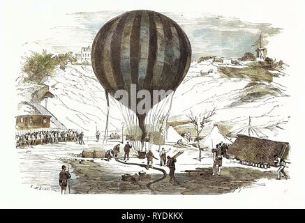 Guerre franco-allemande : le ballon sur le Neptune Saint Pierre De Montmartre Square, près de la tour de Solférino, France Banque D'Images