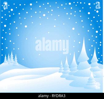 La neige qui tombe sur les arbres - vector illustration Illustration de Vecteur