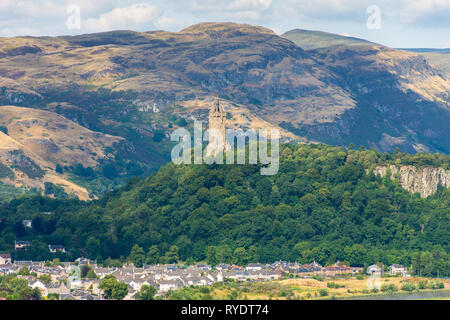 Le Monument William Wallace et les monts Ochil du château de Stirling, Stirlingshire, Scotland, UK Banque D'Images