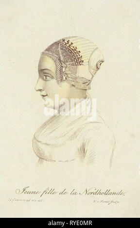 Buste d'une jeune fille en costume traditionnel B, Willem van Ethemi, 1824 Banque D'Images