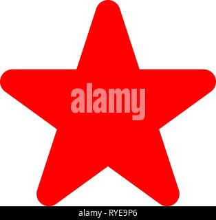 Star icône - red simple, 5 arrondi souligné, isolé - vector illustration Illustration de Vecteur