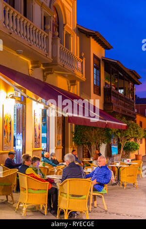 Restaurant, Puerto de la Cruz, Tenerife, Canaries, Espagne, l'océan Atlantique, l'Europe, Banque D'Images