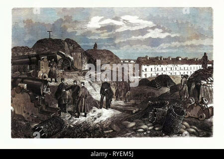 Guerre franco-prussienne : Vue de l'intérieur du fort de Nogent, près de Paris, occupé par les troupes de Wurtemberg Banque D'Images