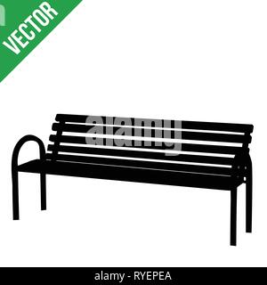 Banc de la silhouette sur fond blanc, vector illustration Illustration de Vecteur