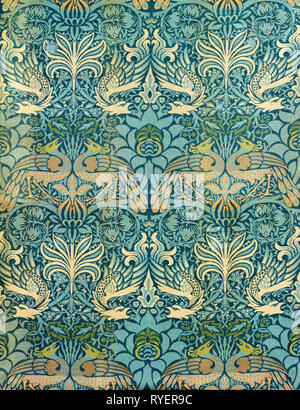 Motif William Morris, Peacock et Dragon, conception de tissu, 1878 Banque D'Images