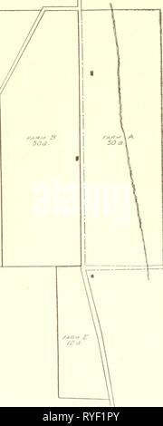 Une étude économique du modèle agricole .. economicstudyoff00myer Année : 1920 Fig. 69. L'élaboration d'une nouvelle centrale yobk fakm - plan d'origine, montrant de grandes lignes de fermes A, B, C, D et E lorsque réglé Banque D'Images