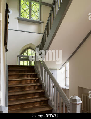 Escalier de style 'pays en Schloss Unterleinleiter en Bavière, Allemagne. Banque D'Images