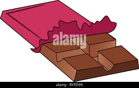 Cartoon barre de chocolat dans l'emballage, avec une épaisseur d'un AVC. Les dessins des enfants de coiffage Illustration de Vecteur