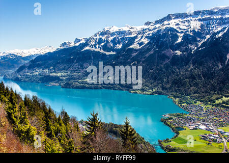 En haut de Harder Kulm à Interlaken en Suisse. L'un des plus beaux lieux à visiter Banque D'Images