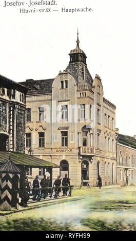 Les installations militaires, les bâtiments de Josefov (Jaroměř), forteresse de Josefov, 1910 cartes postales, Josefstadt, 1910, Hauptwache Banque D'Images