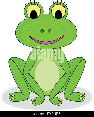 Happy smiling vecteur grenouille sur fond blanc Illustration de Vecteur