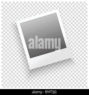 Cadre photo instantanée avec ombre sur fond transparent. Modèle de vecteur pour votre photo ou une image à la mode Illustration de Vecteur