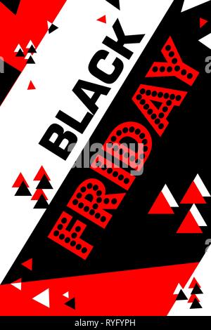 Notice pour la publicité. red poster shopping vendredi noir. commode jour moderne branché flyer. Illustration de Vecteur