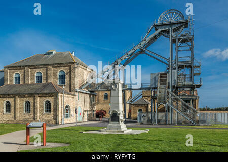 L'un des tête pit bobineuses à Woodhorn Museum Banque D'Images