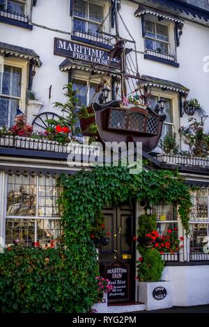 L'ancienne Maritime Inn, rue King, Brixham, Devon, Angleterre .Torbay Banque D'Images