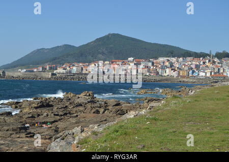 Belle Shot du village côtier de la garde. L'architecture, l'histoire, les voyages. Le 15 août 2014. La Guardia, Pontevedra, Galice, Espagne. Banque D'Images