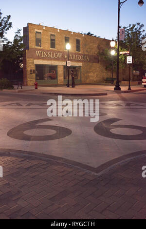 La route 66 en direction ouest à partir de Santa Rosa, Nouveau Mexique à Winslow, Arizona. Banque D'Images