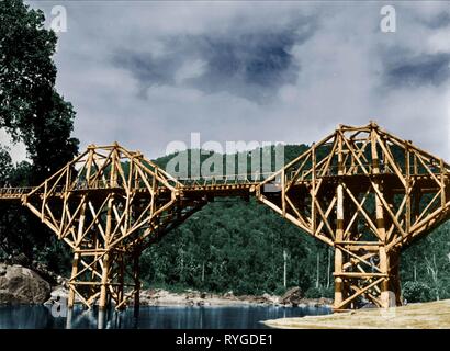 Vue générale du pont, le pont sur la rivière Kwai, 1957 Banque D'Images