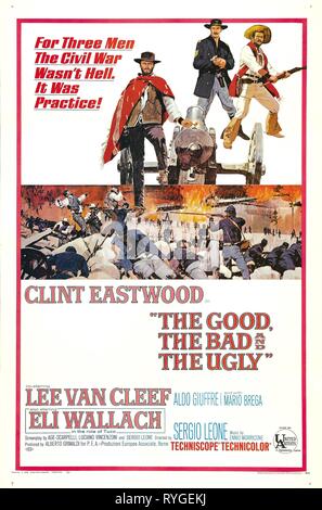 CLINT EASTWOOD, Lee Van Cleef, ELI WALLACH, AFFICHE LA BONNE LA BRUTE ET LE TRUAND, 1966 Banque D'Images