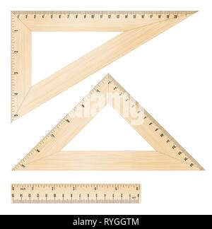 Les règles et les triangles Illustration de Vecteur