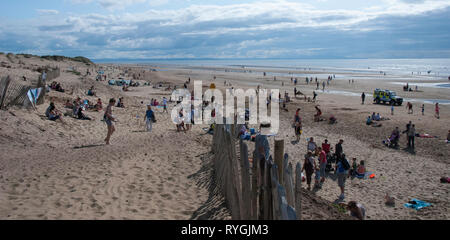 Formby beach, près de Liverpool. Banque D'Images