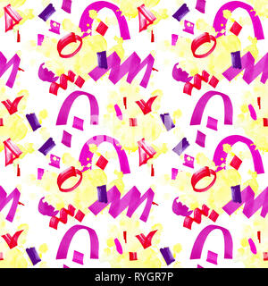 Résumé motif transparent avec les formes géométriques de rose, rouge et violet. Banque D'Images