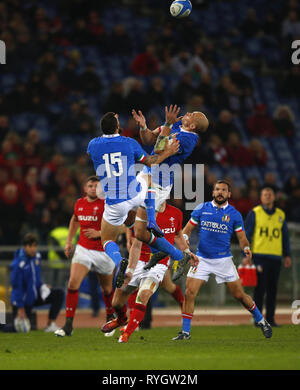 Les joueurs de rugby au cours de l'Italie contre le Pays de Galles 6 Nations Guinness match au Stade olympique de Rome où : Rome, Italie, Italie Quand : 09 Feb 2019 Credit : IPA/WENN.com **Uniquement disponible pour publication au Royaume-Uni, USA, Allemagne, Autriche, Suisse** Banque D'Images