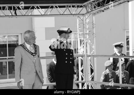 Anne Princesse Royale participant à la Journée nationale des Forces armées Galles UK Banque D'Images